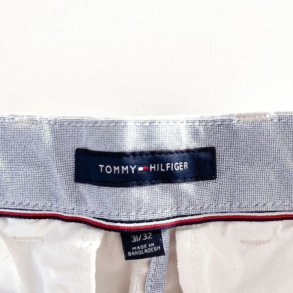 Tommy Hilfiger Mens Mid-Rise Flat Front Slim Fit Chino Pants White 31 - Picture 4 of 9
